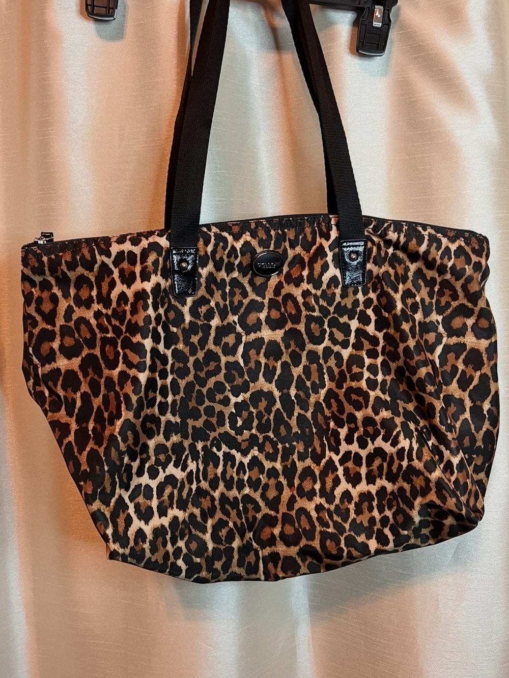 Coach Leopard Print Tote with detachable pouch